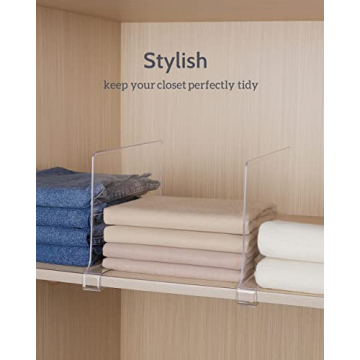 ZORCOR Clear Acrylic Shelf Dividers for Efficient Organization