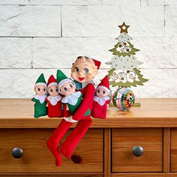 Elf Baby Twins- Two Little Christmas Elves, an Elf Baby Boy and Elf Baby Girl are Perfect Accessories and Props for Elf Fun, Advent Calendars and Stocking Stuffers