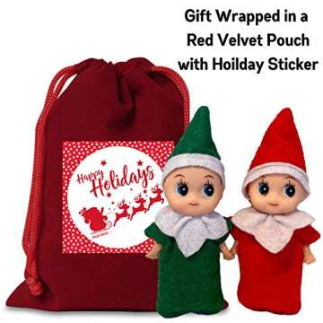 Elf Baby Twins- Two Little Christmas Elves, an Elf Baby Boy and Elf Baby Girl are Perfect Accessories and Props for Elf Fun, Advent Calendars and Stocking Stuffers