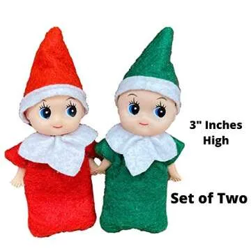 Elf Baby Twins- Two Little Christmas Elves, an Elf Baby Boy and Elf Baby Girl are Perfect Accessories and Props for Elf Fun, Advent Calendars and Stocking Stuffers