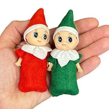 Elf Baby Twins- Two Little Christmas Elves, an Elf Baby Boy and Elf Baby Girl are Perfect Accessories and Props for Elf Fun, Advent Calendars and Stocking Stuffers