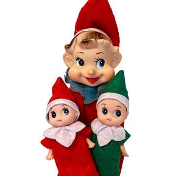 Elf Baby Twins- Two Little Christmas Elves, an Elf Baby Boy and Elf Baby Girl are Perfect Accessories and Props for Elf Fun, Advent Calendars and Stocking Stuffers