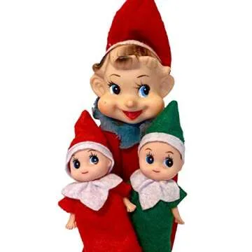 Elf Baby Twins- Two Little Christmas Elves, an Elf Baby Boy and Elf Baby Girl are Perfect Accessories and Props for Elf Fun, Advent Calendars and Stocking Stuffers