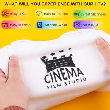 CAREGY HTV Heat Transfer Vinyl Bundle: 90 Pack 12" x 10" Iron on Vinyl for T-Shirt, 53 Assorted Colors for All Cutter Machine or Heat Press Machine