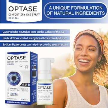 Optase Comfort Dry Eye Spray - Preservative Free Artificial Tears Drops Alternative - Dry Eye Drops ...