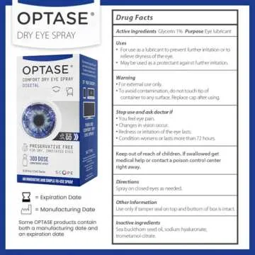 Optase Comfort Dry Eye Spray - Preservative Free Hydration