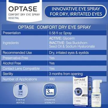 Optase Comfort Dry Eye Spray - Preservative Free Hydration
