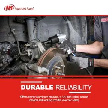 Ingersoll Rand 301B Air Die Grinder – 1/4", Right Angle, 21,000 RPM, Ball Bearing Construction, Safety Lock, Aluminum Housing, Lightweight Power Tool, Black