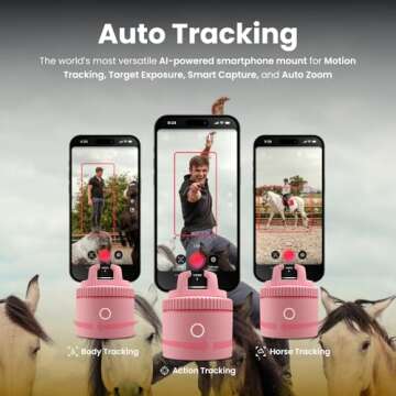 Pivo Equestrian Lite Pack Auto Horse, Face and Body Tracking, Ai-Powered 360° Rotation Smartphone H...