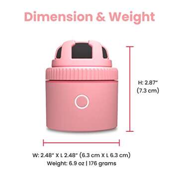 Pivo Equestrian Lite Pack Auto Horse, Face and Body Tracking, Ai-Powered 360° Rotation Smartphone Holder, Equine Coaching, Auto Zoom Handsfree Photo & Video Recording - Pink