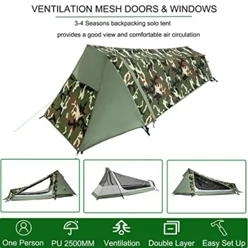 GEERTOP Ultralight Waterproof 1 Person Bivy Tent for Camping