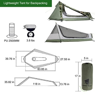 GEERTOP Ultralight Waterproof 1 Person Bivy Tent for Camping