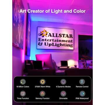 Onforu 2 Pack LED RGBW Flood Lights Outdoor 500W Equiv, 2700K Warm White 50W Dimmable Million Color ...