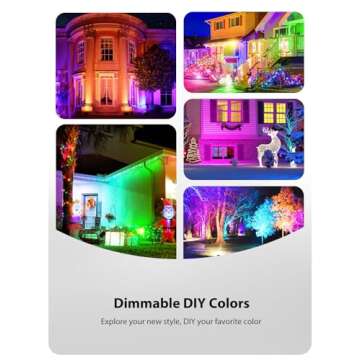 Onforu 2 Pack LED RGBW Flood Lights Outdoor 500W Equiv, 2700K Warm White 50W Dimmable Million Color Changing Floodlight Waterproof with Remote, DIY Stage Lights Uplighting Indoor for Party