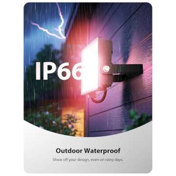 Onforu 2 Pack LED RGBW Flood Lights Outdoor 500W Equiv, 2700K Warm White 50W Dimmable Million Color Changing Floodlight Waterproof with Remote, DIY Stage Lights Uplighting Indoor for Party