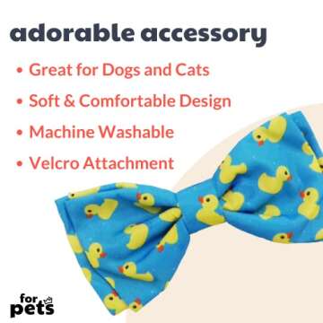Huxley & Kent Bow Tie for Pets | Lucky Ducky (Small) | Easter Spring Bow Tie Collar Attachment | Fun...