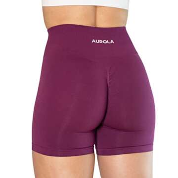 AUROLA Intensify Workout Shorts for Women Seamless Scrunch Short Gym Yoga Running Sport Active Exercise Fitness Shorts(XS,Magenta)