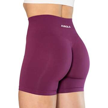 AUROLA Intensify Workout Shorts for Women Seamless Scrunch Short Gym Yoga Running Sport Active Exercise Fitness Shorts(XS,Magenta)