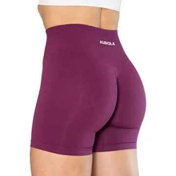 AUROLA Intensify Workout Shorts for Women Seamless Scrunch Short Gym Yoga Running Sport Active Exercise Fitness Shorts(XS,Magenta)