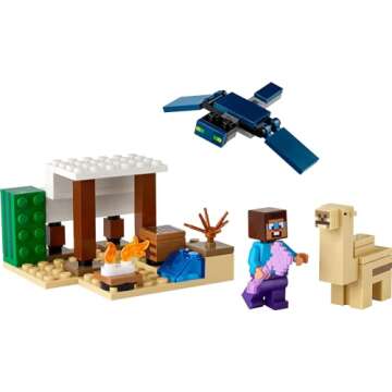 LEGO Minecraft Steve's Desert Expedition Building Toy, Biome with Minecraft House and Action Figures, Minecraft Gift for Independent Play, Gaming Playset for Boys, Girls and Kids Ages 6 and Up, 21251