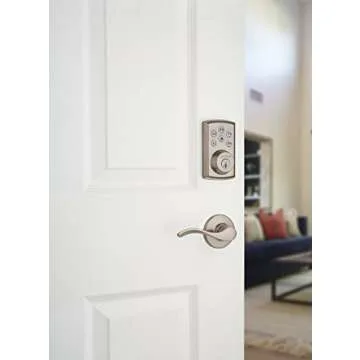 Kwikset 98880-004 SmartCode 888 Smart Lock Touchpad Electronic Deadbolt Door Lock with Z-Wave Plus Featuring SmartKey Security in Satin Nickel, Medium