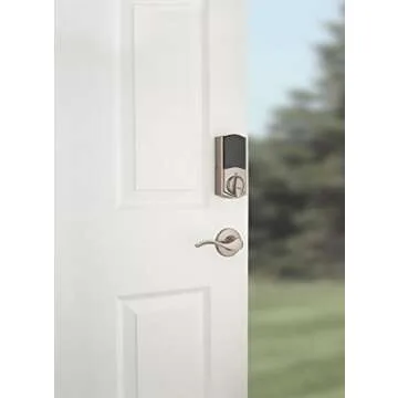 Kwikset 98880-004 SmartCode 888 Smart Lock Touchpad Electronic Deadbolt Door Lock with Z-Wave Plus Featuring SmartKey Security in Satin Nickel, Medium