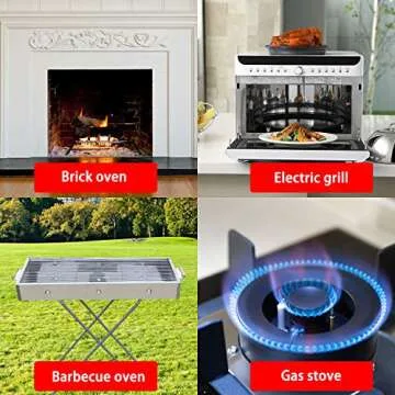 GEEBOBO Pizza Stone for Oven and Grill, Free Wooden Pizza Peel Paddle,Durable and Safe Pizza Stone for Grill,Thermal Shock Resistant Cordierite Cooking Stone,baking stone (12 inch)