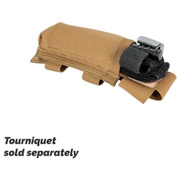 North American Rescue C-A-T Tourniquet Holder (Coyote) NAR CAT Gen 6, Gen 7 Tactical TQ Pouch MOLLE ...