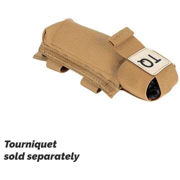 North American Rescue C-A-T Tourniquet Holder (Coyote) NAR CAT Gen 6, Gen 7 Tactical TQ Pouch MOLLE Connectors for Duty Belt, Gear, Vest (30-0044)