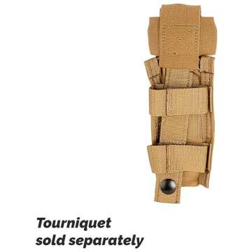 North American Rescue C-A-T Tourniquet Holder (Coyote) NAR CAT Gen 6, Gen 7 Tactical TQ Pouch MOLLE Connectors for Duty Belt, Gear, Vest (30-0044)