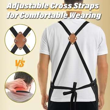 Durable Men's Apron with Pockets - Adjustable Canvas Apron