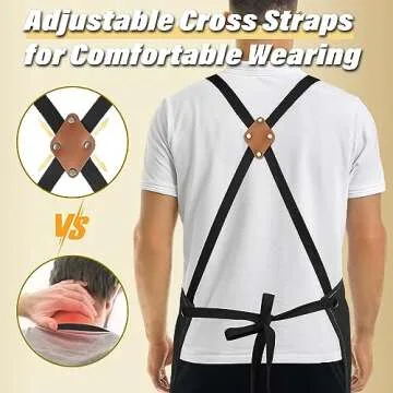 Durable Men's Apron with Pockets - Adjustable Canvas Apron