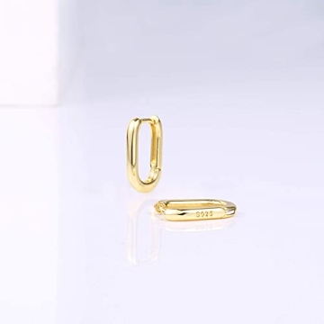 ALEXCRAFT Gold Rectangle Hoop Earrings for Women