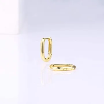 ALEXCRAFT Gold Rectangle Hoop Earrings for Women