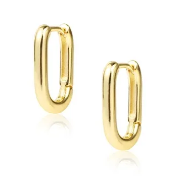 ALEXCRAFT Gold Rectangle Hoop Earrings for Women