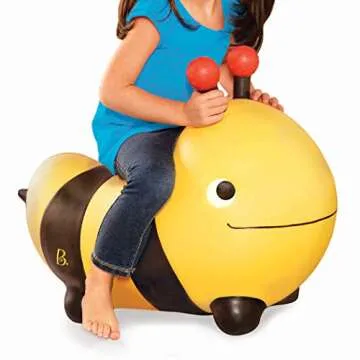 B.toys Inflatable Bee Bouncer Ride-On Toy with Air Pump - Toddler Toys for Balance & Motor Skills - ...