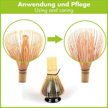 Goodwei Premium Matcha Tea Set - Ceremonial Bowl, Whisk and Stand (Sakura, 120)