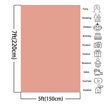 COMOPHOTO Orange Photography Backdrop Solid Color Seamless Reused Collapsible Polyester Photography Background for Photo Booth Props