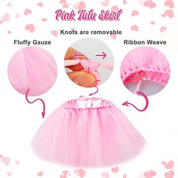 GAGILAND Dog Birthday Party Supplies Dog Birthday Outfit Pink Tutu for Dogs Dog Birthday Hat Necklace and Bowtie Hairpin for Dogs (16-23 inch Wrist)