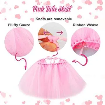 GAGILAND Dog Birthday Party Supplies Dog Birthday Outfit Pink Tutu for Dogs Dog Birthday Hat Necklace and Bowtie Hairpin for Dogs (16-23 inch Wrist)