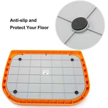 HIPIPET Puppy Dog Potty Tray 23.2''X17.8''X1.9 Puppy Pad Holder with Removable Post and Wall Cover for Cats and Dogs Toilet (Orange)