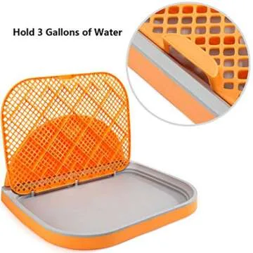 HIPIPET Puppy Dog Potty Tray 23.2''X17.8''X1.9 Puppy Pad Holder with Removable Post and Wall Cover for Cats and Dogs Toilet (Orange)