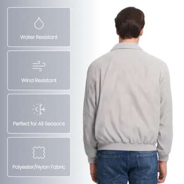 Weatherproof Garment Co. Men's Microfiber Classic Golf Jacket, Fog, Medium
