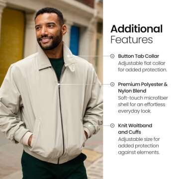 Weatherproof Garment Co. Men's Microfiber Classic Golf Jacket, Fog, Medium