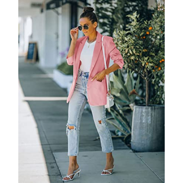 Elegant Women's Blazer and Short Set in Pink