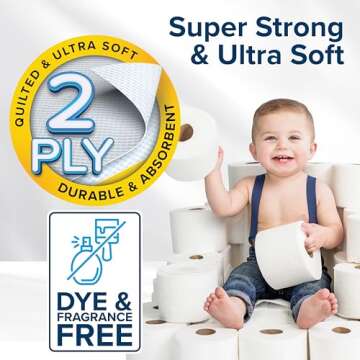 Camco RV Bathroom Toilet Tissue - 4 Rolls Sewer-Safe, Septic-Safe, Biodegradable 2-Ply Bath Tissue Designed For Trailer, Motorhome, & Marine Sanitation Systems (40274), White