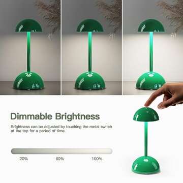 Lithomy Touch Dimmable Mushroom Table Lamp for Modern Decor