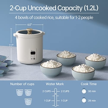 Compact Soseki Mini Rice Cooker with 4 Settings