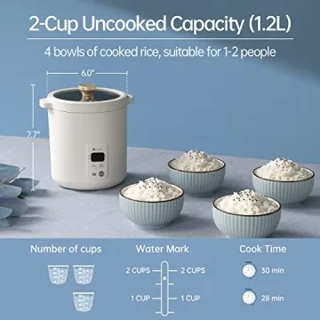 Compact Soseki Mini Rice Cooker with 4 Settings