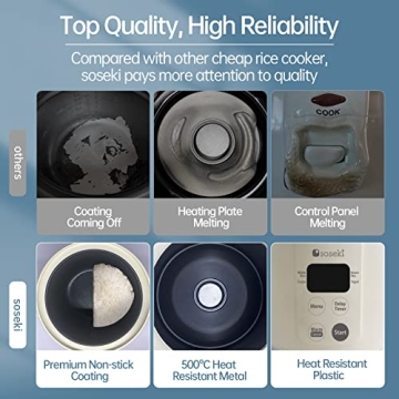 Compact Soseki Mini Rice Cooker with 4 Settings